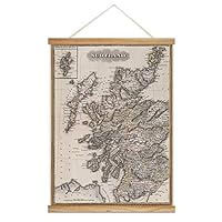 Hanging Poster with Wood Frames Rustic Map Canvas Artwork Wall Picture Home Decoration - 18