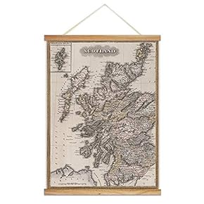 Hanging Poster with Wood Frames Rustic Map Canvas Artwork Wall Picture Home Decoration - 18"x24" inches