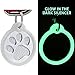 GoTags Paw Print Round Stainless Steel Pet Tag for Dogs and Cats, Personalized with 4 Lines of Custom Engraved ID with Silencer, in Stainless Steel and 15 Colors Small and Large, Silver