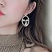 Cleacloud Human Face Dangle Earrings Drop Hoops Studs Cuffs Ear Wrap Pin Vine Pierced Dangling Hollow Out Charms Jewelry Golden Plated Style 1