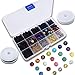 Bead Kit, 600 Pcs Lava Beads Stone Rock Beads Kit Set for Essential Oils Jewelry Making by Afantti