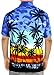 LA LEELA Mens Hawaiian Shirts Short Sleeve Button Down Shirt Men's Shirts Casual Beach Holiday Hawaii Island Shirts for Men Funny L Palm Tree, Blue