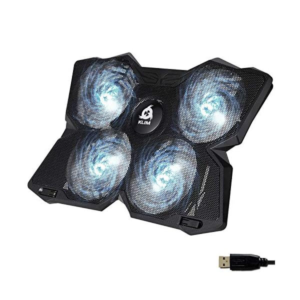 KLIM-Wind-Laptop-Cooling-Pad-The-Most-Powerful-Rapid-Action-Cooling-Fan-Laptop-Stand-with-4-Cooling-Fans-at-1200-RPM-USB-Fan-Compatible-New-2021-Version-White KLIM Wind Laptop Cooling Pad - More than 500 000 units sold - NEW 2023 - The Most Powerful Rapid Action Cooling Fan…