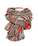 Spikerking Women's Soft Houndstooth Dual Purpose Long Winter Warm Scarf Wrap Shawl