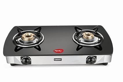 Pigeon Blackline Glass 2 Burner Gas Stove, Black