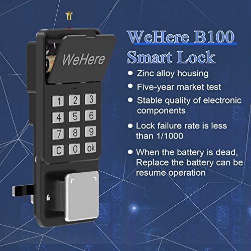 WeHere Smart Key Lock Box with App, Lock Box for Outside Wall Mount
