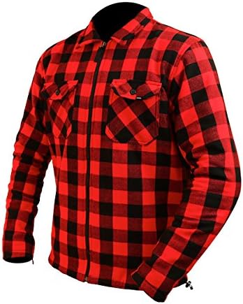Aramid Black/Red Check Riding Shirt (Large)