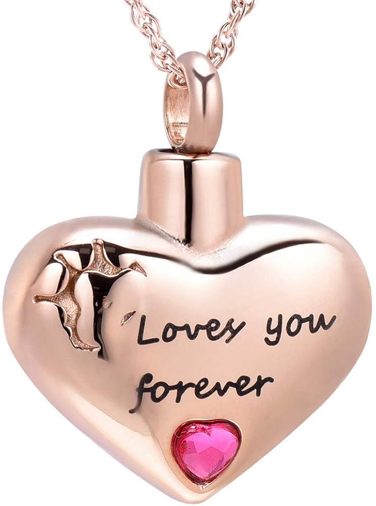 Collier Urne Funeraire Goutte D'Eau Ecg Avec Gravure I Love You Forever