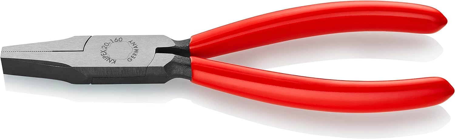 KNIPEX Flat Nose Pliers with Plastic Coating 160 mm, 20 01 160