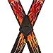 Suspender Store Novelty Flames Suspenders - 2-Inch Wide Elastic - X-Back - Gator Clip - 48