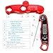 SAUNORCH Digital Meat Thermometer, Upgraded Waterproof Instant Read Digital Food Cooking Thermometer for Grilling Liquid BBQ Kitchen Baking Thermometer with Calibration and Backlit (Red)