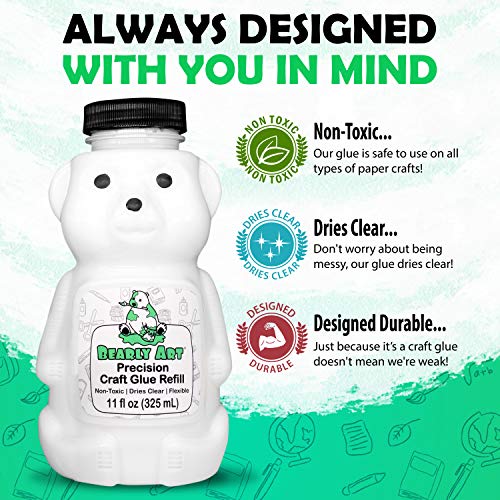 Bearly Art Precision Craft Glue 11fl oz Refill Dries Clear Wrinkle