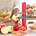 Dash DAP001RD Rapid Electric Potato Peeler Tool + Fruit Skinner with BPA Free Plastic, Auto Shut Off Function, 2 Replacement Blades, Paring Utensil & Recipe Book - Red