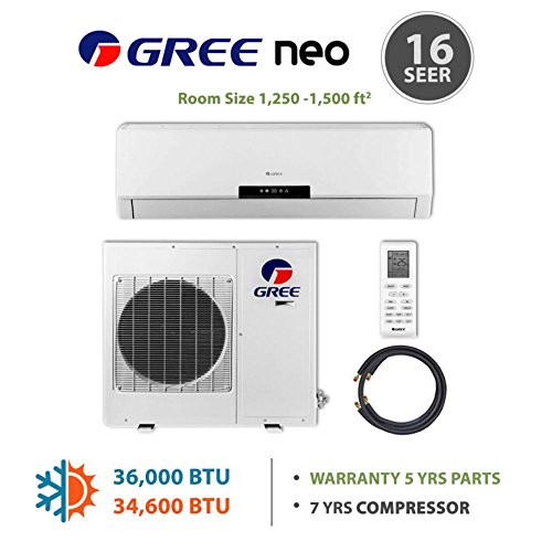 GREE Neo 36 000 BTU Mini Split AC 208/230V w/Inverter Heat and 15' Line Set
