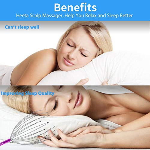 HEETA 2Pack Head Scalp Massagers, 20 Fingers Scratcher for Deep