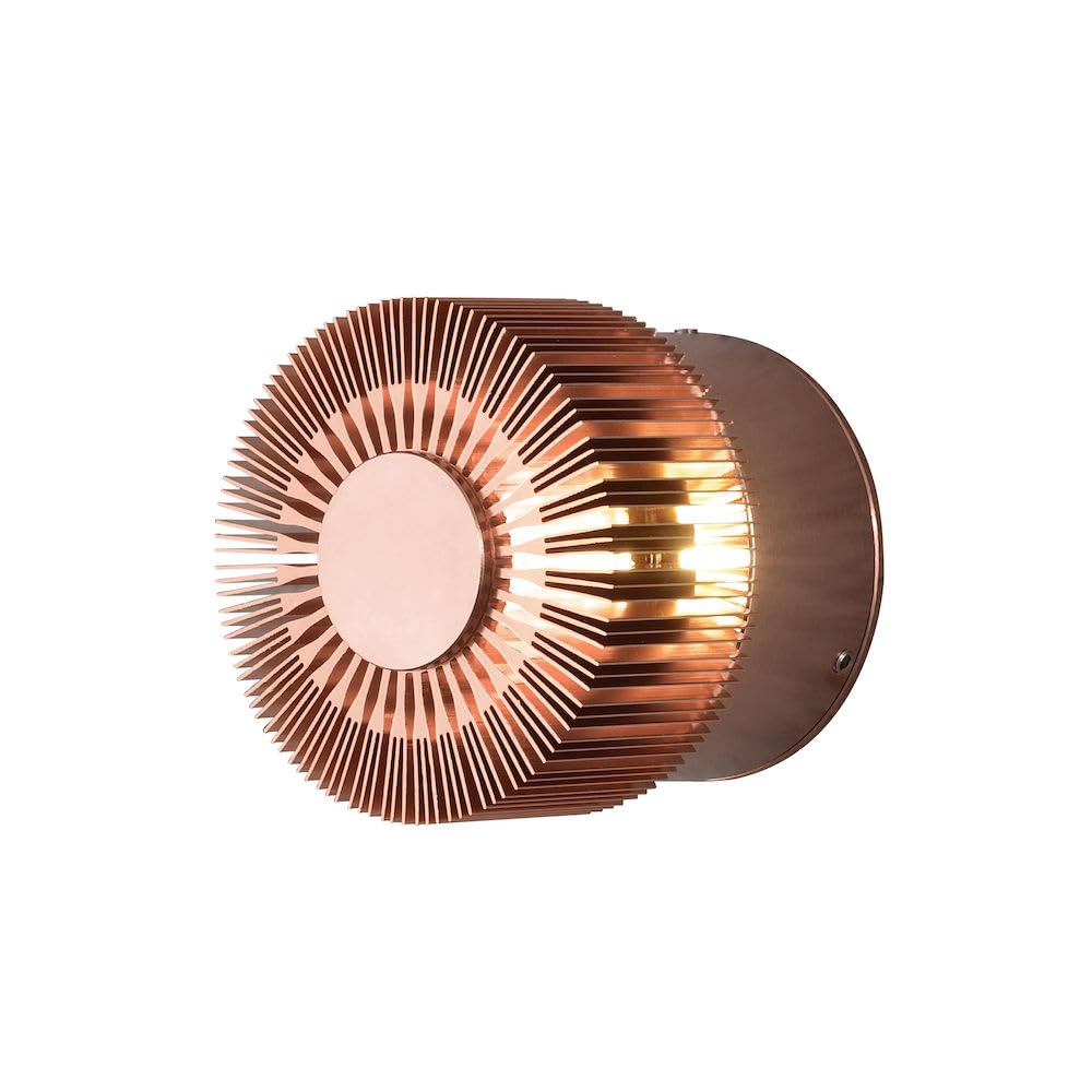 Konstsmide Outdoor Wall Lights/Monza Round Fan/LED High Power 1 x 3 Watt LED Clear Glass Lens/Outside Copper Anodised