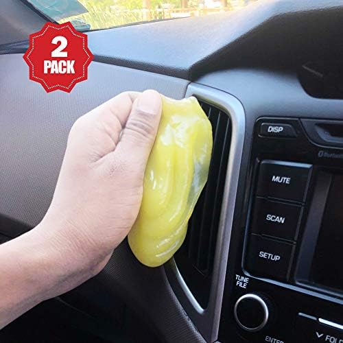 EcoNour Cleaning Gel for Car Detailing Tools (Yellow) | Complete Car Interior Dust Removal Putty | Universal dust Removal Slime for PC & Laptop Keyboard, Cameras, Home & Office Electronics (2Pack)