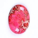 25x18mm Oval Cabochon CAB Flatback Semi-precious Gemstone Ring Face (Rose Red Sea Sediment Jasper)