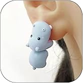 YANCHUN 6 Pairs Cute Animal Bite Earrings for Women 3D Clay Earrings Animal Cartoon Biting Ears Stud Earrings Jewelry Gifts