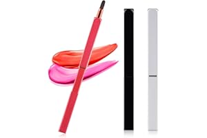 IDEAL SWAN Lip Applicator Brush - 3 Pack Exquisite Professional Dustproof Retractable Lip Brush - Makeup Lipstick Lip Gloss Applicators (Black, Silver and Jewelry Red)