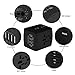 Universal Travel Adapter, International Power Adapter with 4 USB, Travel Plug Adapter for US, EU, UK, AU 150+ Countries, All in One European Adapter for iPhone, Android, All USB Devices- Black