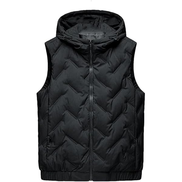 Chaleco Acolchado Caxndycing Hombre - Invierno, Capucha, Cremallera