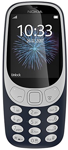 Nokia 3310 2G Double Sim - Feature Phone Débloqué Gsm, Écran 2,4 Pouces, Appareil Photo 2Mp avec Flash Led - Bleu