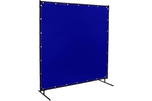 Steiner 525-6X8 Protect-O-Screen Classic Welding Screen with Flame Retardant 14 Mil Tinted Transparent Vinyl Curtain, Blue, 6' x 8'