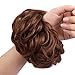 REECHO Messy Bun Hair Piece, 2 Styles Classic Tousled Updo Elastic Hair Bun Scrunchies Fake Hair Bun Donut Ponytail Extensions Messy Hair Bun Accessories for Women - Linen