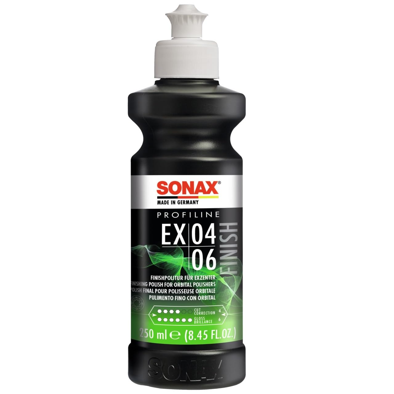 SONAX PROFILINE EX 04-06 (250 ml) - optimal scratch removal, produces perfect gloss. Ideal polish for removing nibs from freshly painted surfaces | Item No. 02421410