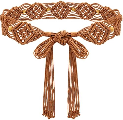 Bohemian Woven Rope Braid Waist Belt - Sash Style, One Size Cinlan Women main image 3