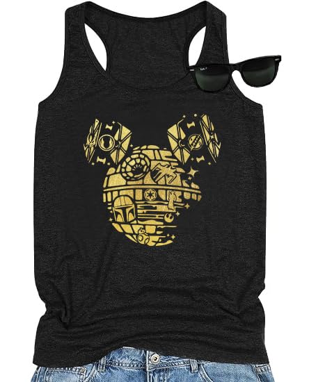 Photo 1 of ***NO GLASSES INCLUDED***BestLucky Magical Tank Top Women Magical Kingdom Tshirts Summer Casual Vacation Graphic Short Sleeve Vest Black
