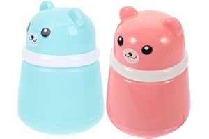 HOOTNEE Baby Powder Dispenser and Puff Box for Babies, Portable Talcum Powder Container with Bear Design,
