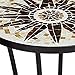 Teal Island Designs Sunburst Modern Black Metal Round Outdoor Accent Side Table 14