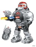 Memtes Remote Control Robot Toy, Shoots Soft Rubber Discs, Flashing Lights and Sound, Walks, Talks, and Dances