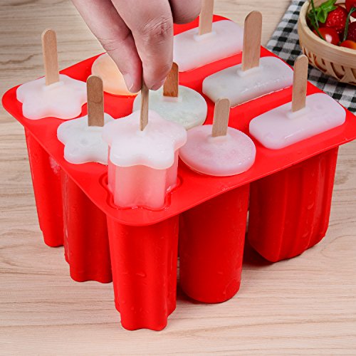 Silicone Popsicle Mold, 3-Shape, 9-Cavity Homemade Ice Pop Mold Ice Cream Mold, Easy to Pop Out & BPA Free - Thumbnail 3
