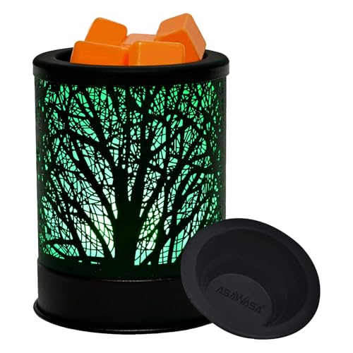 ASAWASA Metal Wax Warmer with 7 Color LED Silicon Dish