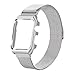 Apple Watch Band Milanese Loop, LikeItY Stainless Steel Replacement Strap iWatch Magnetic Band with Metal Case Cover for Apple Watch Series 2 Series 1(42mm Siliver)