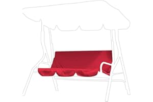 CRISIS Swing Seat Cover, Waterproof Foldable Replacement Swing Canopy Cover, Ultra-Lightweight 3-Seat Chair Cover Hammock Protection Cover for Outdoor, Garden, Courtyard(Red)