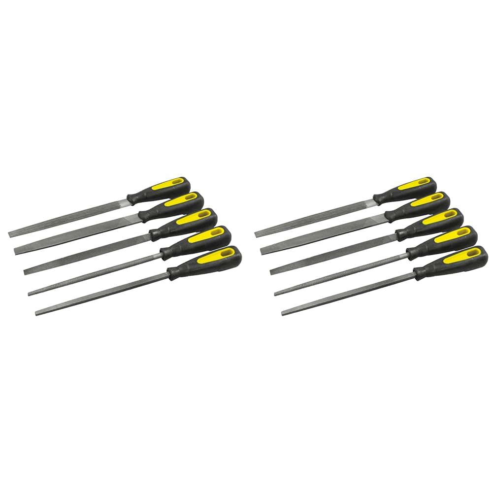Rolson 5 pc 200 mm Yellow/Black Steel Engineers File Set (Pack of 2)
