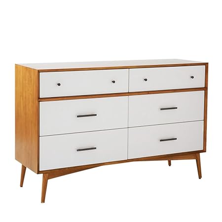 Afydecor Dresser with Slim Legs and Ample Storage Space (White)