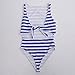 Inorin Womens Swimsuits One Piece High Waisted Sexy Striped Monokini Cut Out Cheeky Bikini Swimsuit Bathing Suits Blue Stripe Large