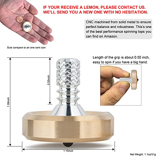 DjuiinoStar High Performance Spinning Top, Spins Forever (10 Minutes is