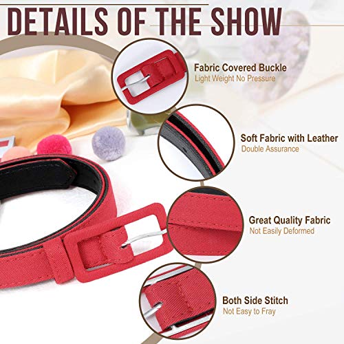 JASGOOD Women Skinny Waist Belt for Dress Jeans Pants Simple Thin Belt 0.75 inch Wide 2 Pack