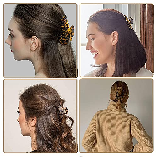 Hair Claw Clips for Thick Hair Tortoise Shell No Slip,3.8Inch Big Claw Hair Clips for Women Hair Accessories Claw Clips for Thin Hair Leopard Large