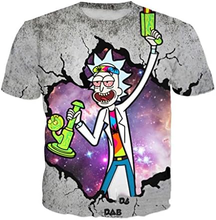 Cartoon Rick And Morty 3D Print Funny Scientist Morty T Shirt