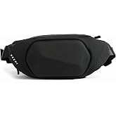 FANDARE Men's Travel Sling Bag Water-Resistant, 2.6L Crossbody Bag with Multiple Pockets, Wide Comfortable Shoulder Strap, Lightweight Shoulder Backpack for Travel Cycling Outdoor Sports Black