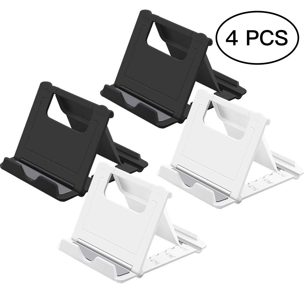 HAPPITON Phone Stand Tablet Stand Multi-Angle Cell Phone Stand Cradle Holder Universal Foldable Compatible with Samsung iPhone Xs/XR/XS Max/8/X, iPad, Kindle