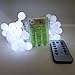 echosari [Remote & Timer] 16 Feet 50 LED Outdoor Globe String Lights 8 Modes Battery Operated Frosted White Ball Fairy Light(dimmable, Ip65 Waterproof, Cool White)