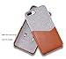 Lopie [Sea Island Cotton Series] iPhone 7 Plus/iPhone 8 Plus Case with Card Holder, Fabric Slim Back Cover with Leather Card Slot Design, Light Brown